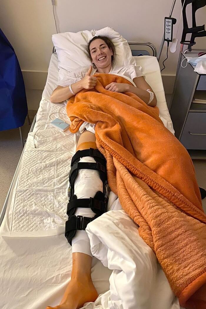 Monika Kobylińska po operacji w Szpitalu Rehasport